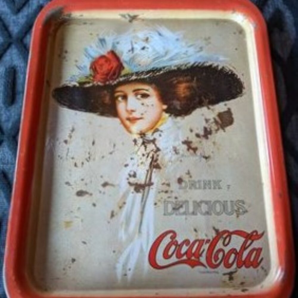 Vintage Reproduction  Coca-Cola Hamilton King Girl Serving Tray c 1971